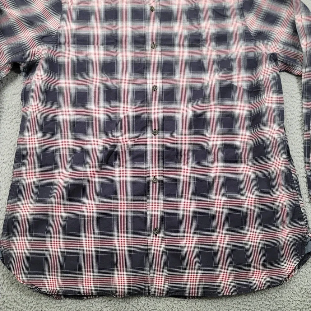 Banana Republic Shirt Mens XL Blue Red plaid Button Up Long‎ Sleeve Classiccore